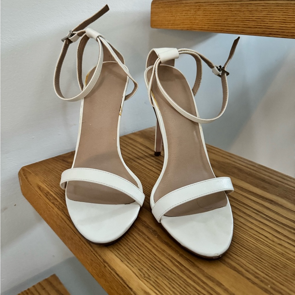 ASOS white strappy stiletto heels